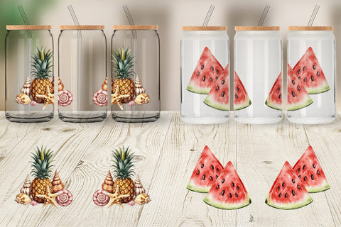 Glass Can Summer Vacation Sublimation artnoy 