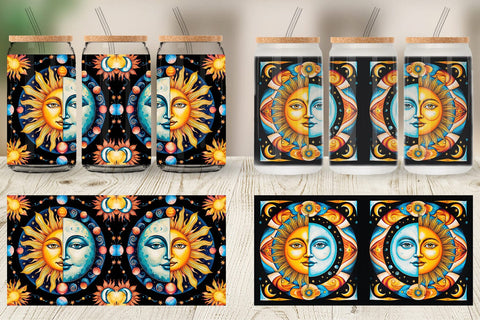 Glass Can Sun and Moon Surrealism Sublimation artnoy 