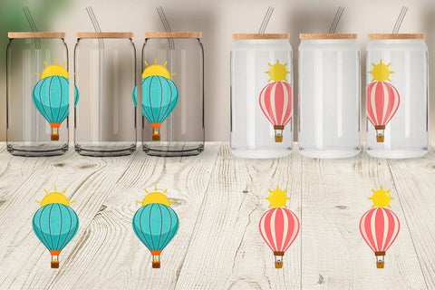 Glass Can Sun Hot Air Balloon Sublimation artnoy 