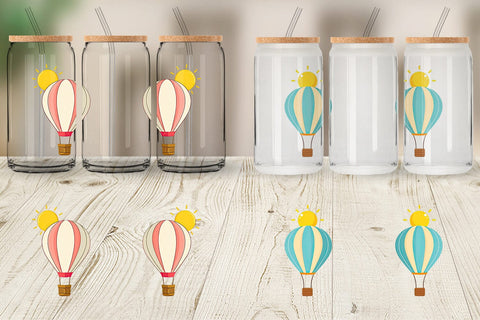 Glass Can Sun Hot Air Balloon Sublimation artnoy 