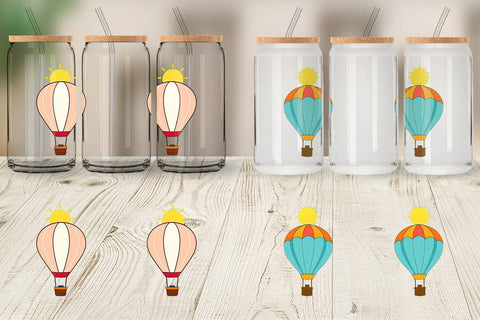 Glass Can Sun Hot Air Balloon Sublimation artnoy 