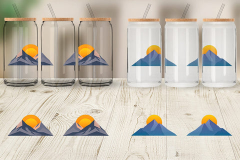 Glass Can Sun over Mountains Sublimation artnoy 