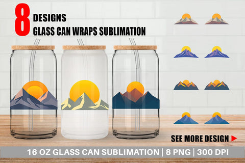 Glass Can Sun over Mountains Sublimation artnoy 