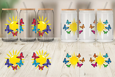 Glass Can Sun with Butterfly Sublimation artnoy 