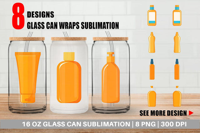 Glass Can Sunblock Bottle Sublimation artnoy 
