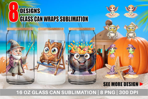 Glass Can Sunburn Sorcery Summerween Sublimation artnoy 