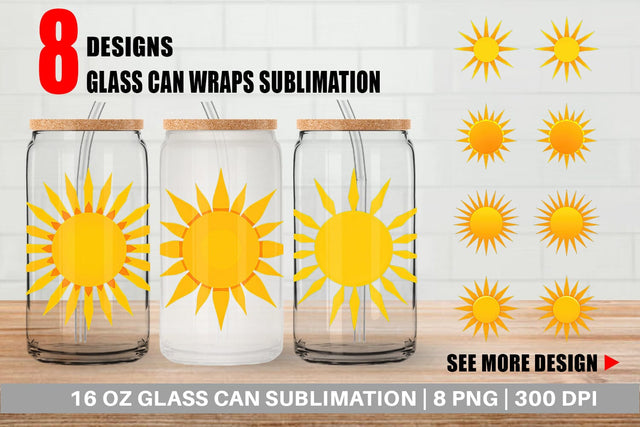 Glass Can Sunburst Sublimation artnoy 