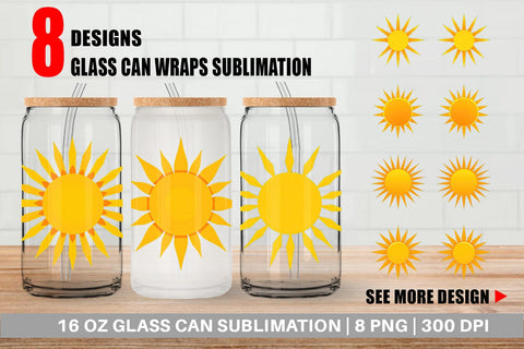 Glass Can Sunburst Sublimation artnoy 