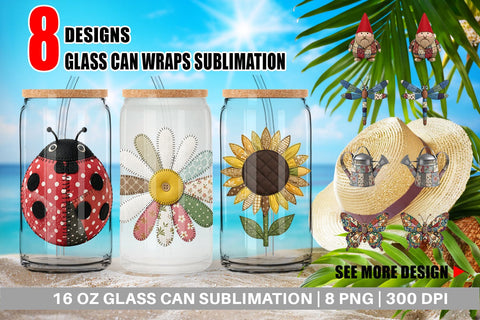 Glass Can Sunny Meadow Fabric Sublimation artnoy 