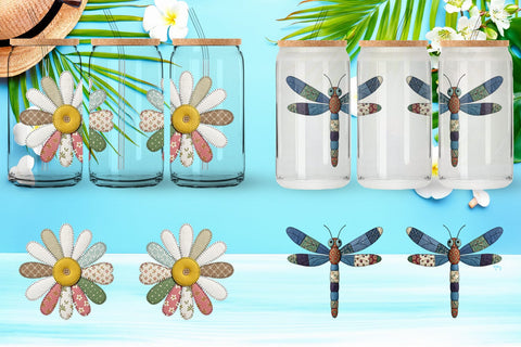 Glass Can Sunny Meadow Fabric Sublimation artnoy 
