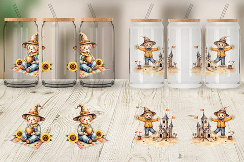 Glass Can Sunny Scarecrow Fun Sublimation artnoy 