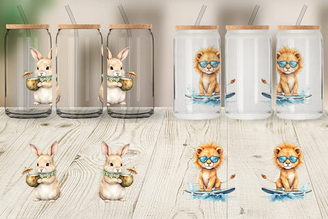 Glass Can Sunny Season Friends Sublimation artnoy 