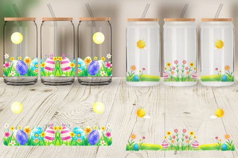 Glass Can Sunny Sky with Easter Sublimation artnoy 