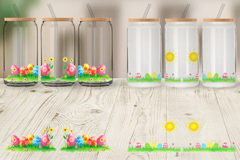 Glass Can Sunny Sky with Easter Sublimation artnoy 