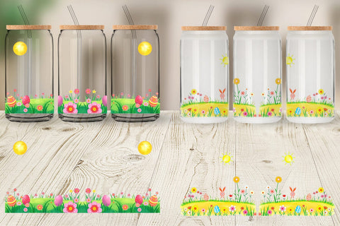 Glass Can Sunny Sky with Easter Sublimation artnoy 