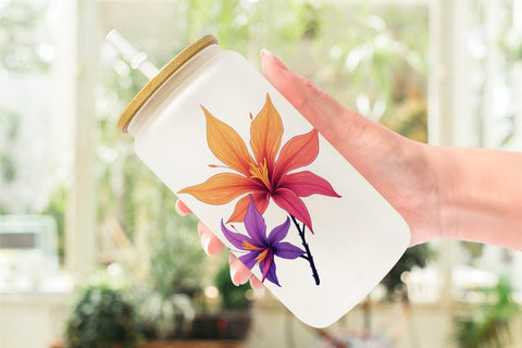Glass Can Sunset Florals Sublimation artnoy 