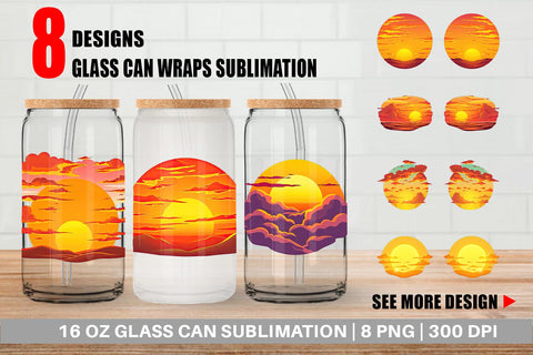 Glass Can Sunset Sublimation artnoy 