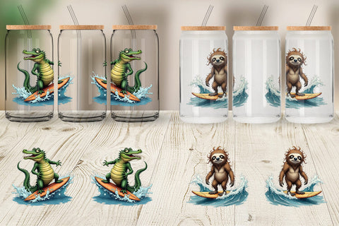 Glass Can Surf Scream Critters Sublimation artnoy 
