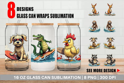 Glass Can Surf Scream Critters Sublimation artnoy 