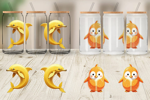 Glass Can Surreal Fruit Animals Sublimation artnoy 