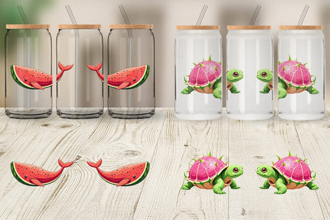 Glass Can Surreal Fruit Animals Sublimation artnoy 