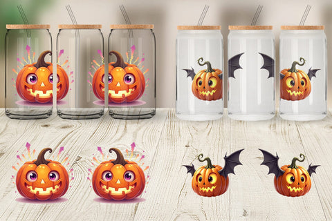Glass Can Surreal Pumpkins Sublimation artnoy 