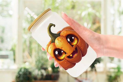 Glass Can Surreal Pumpkins Sublimation artnoy 