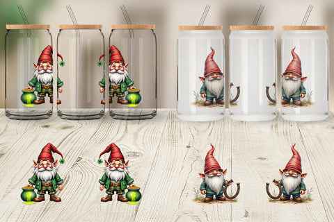 Glass Can Surreal Shamrock Grunge St. Patrick's Trashcore Gnome Sublimation artnoy 