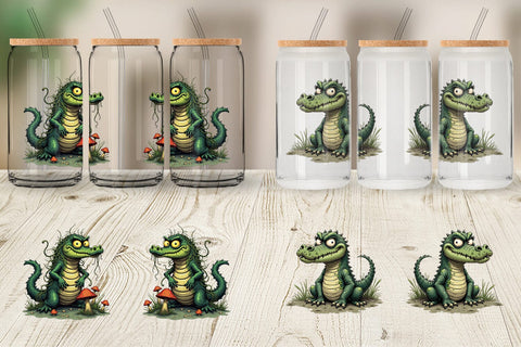 Glass Can Swamp Gator Sublimation artnoy 