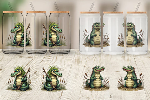 Glass Can Swamp Gator Sublimation artnoy 