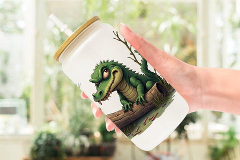 Glass Can Swamp Gator Sublimation artnoy 