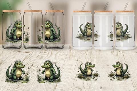 Glass Can Swamp Gator Sublimation artnoy 