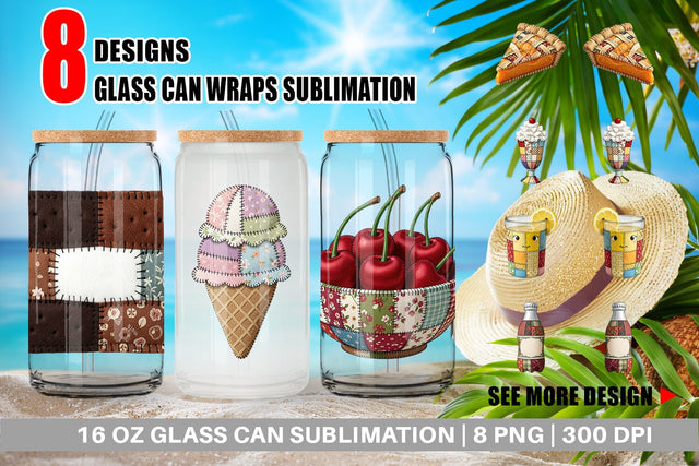 Glass Can Sweet Chilled Summer Stitches Sublimation artnoy 