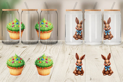 Glass Can Sweet Easter Treats and Desserts Watercolor Sublimation artnoy 