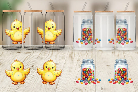 Glass Can Sweet Easter Treats and Desserts Watercolor Sublimation artnoy 