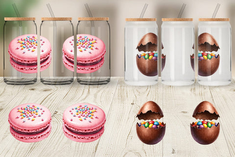 Glass Can Sweet Easter Treats and Desserts Watercolor Sublimation artnoy 