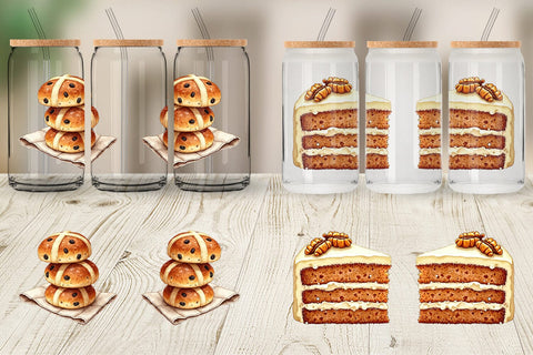 Glass Can Sweet Easter Treats and Desserts Watercolor Sublimation artnoy 