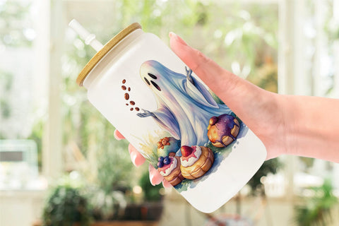Glass Can Sweet Pastry Coffee Ghost Sublimation artnoy 