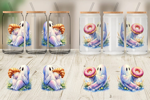 Glass Can Sweet Pastry Coffee Ghost Sublimation artnoy 
