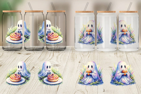 Glass Can Sweet Pastry Coffee Ghost Sublimation artnoy 