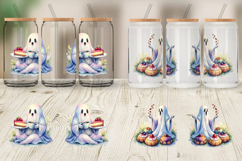 Glass Can Sweet Pastry Coffee Ghost Sublimation artnoy 