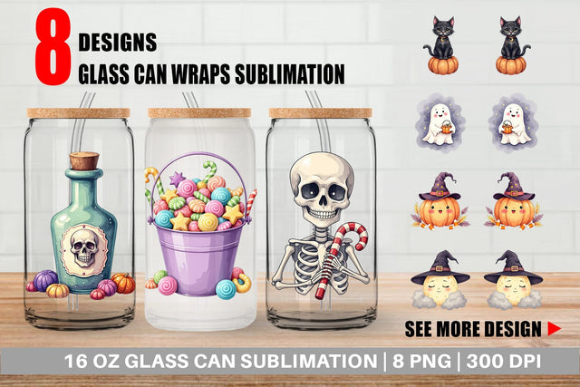 Glass Can Sweet Spooky Pastels Sublimation artnoy 