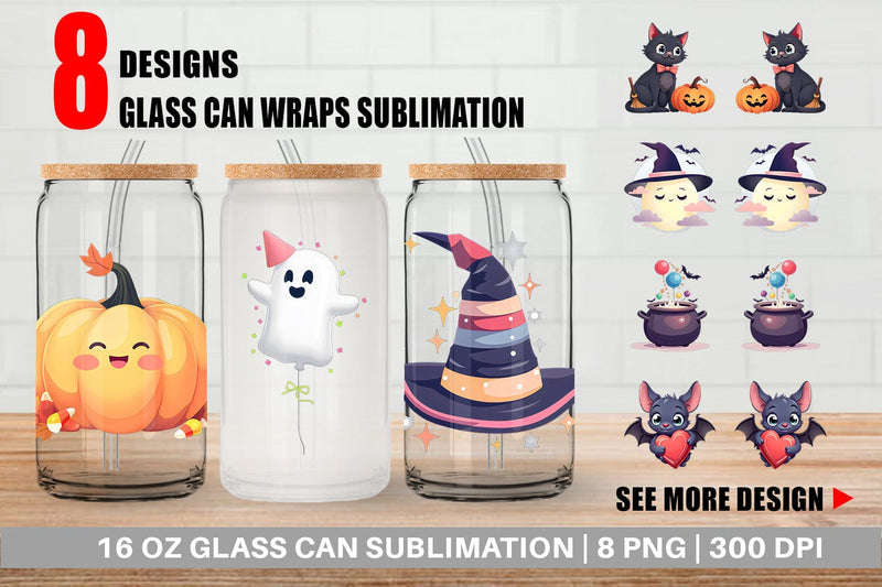 Glass Can Sweet Spooky Pastels Sublimation artnoy 