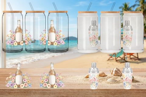Glass Can Sweet Summer Treats Soft Watercolor Sublimation artnoy 