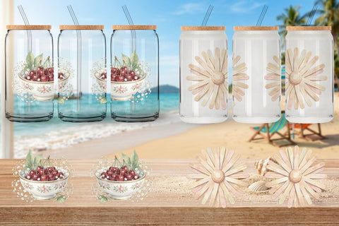Glass Can Sweet Summer Treats Soft Watercolor Sublimation artnoy 