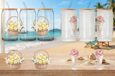 Glass Can Sweet Summer Treats Soft Watercolor Sublimation artnoy 
