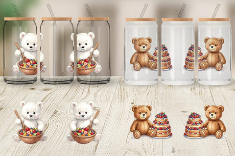 Glass Can Sweet Treats Teddy Bear Sublimation artnoy 