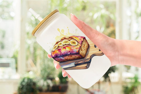 Glass Can Sweet Watercolor Cakes & Pies Sublimation artnoy 