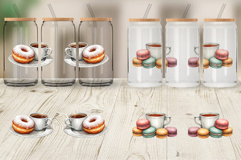 Glass Can Sweet Winter Treats & Coffee Watercolor Sublimation artnoy 
