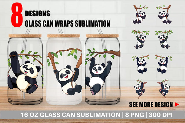 Glass Can Swing Panda Sublimation artnoy 